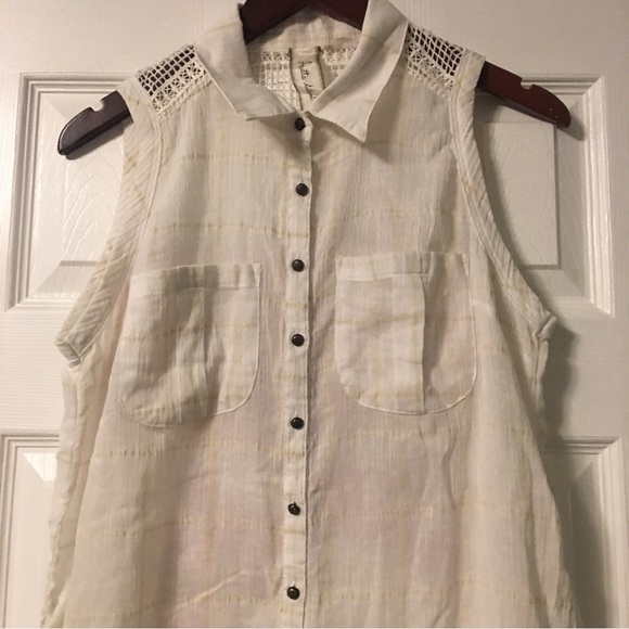 Aratta Silent Journey White Plaid Button Up Tunic - Picture 4 of 15